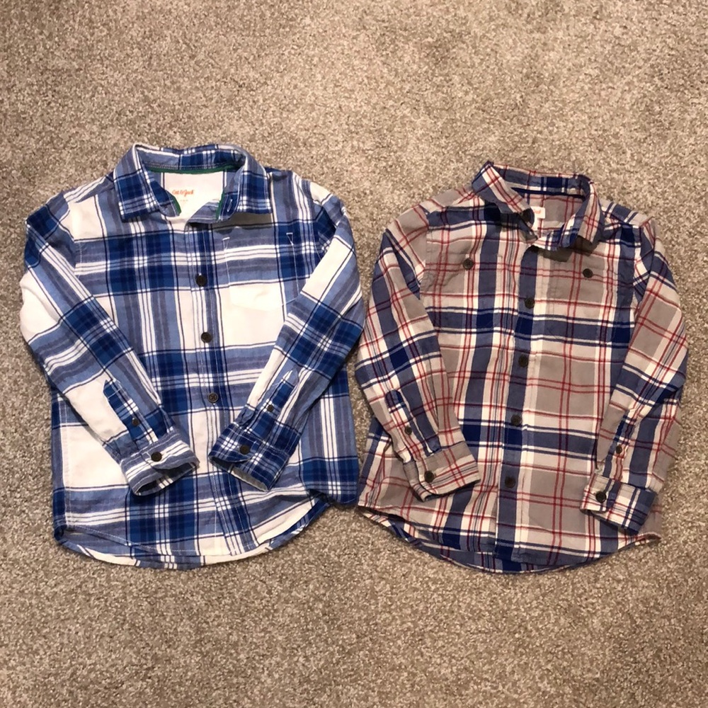 EUC Set of 2 Boys’ Plaid Button Downs
